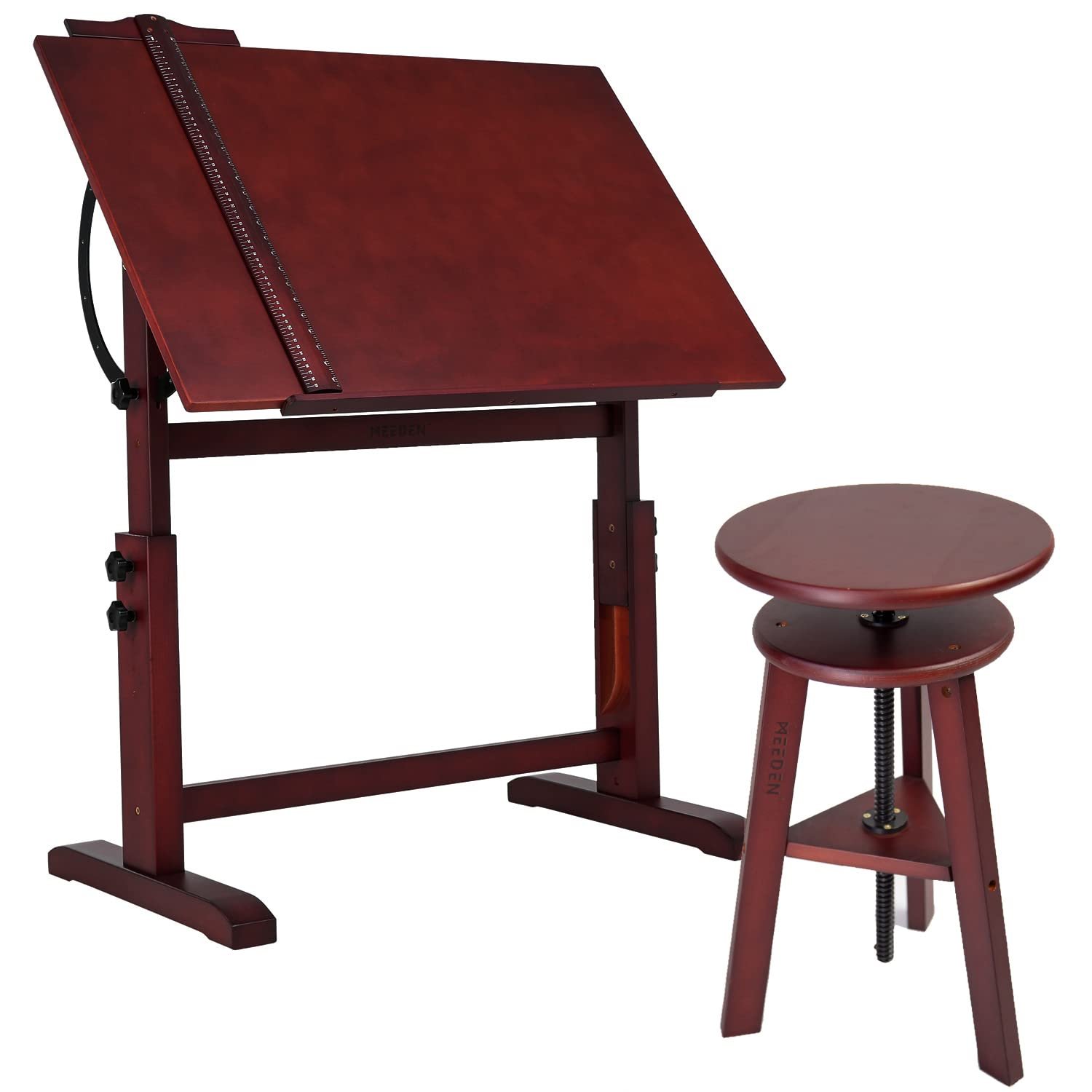 MEEDEN Vintage Wood Drafting Table & Stool Set