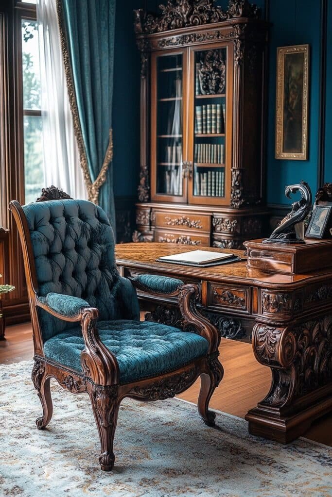 Baroque Elegance Study Area