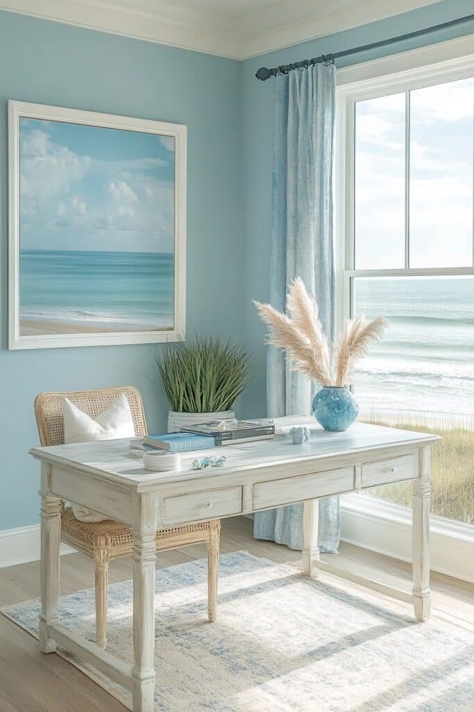 Bright and Airy Coastal Office