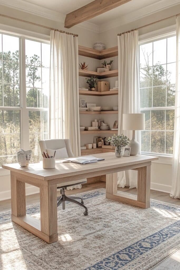 Bright and Airy Home Office