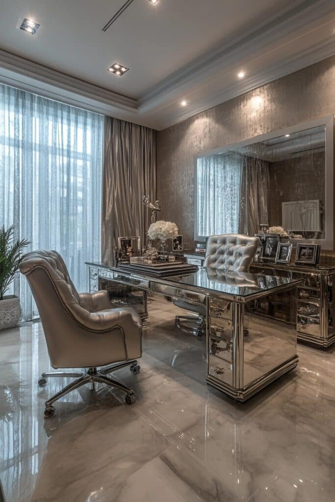 Chic Reflective Surfaces Workspace