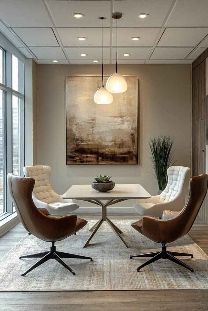 Chic and Modern Small Office Meeting Area