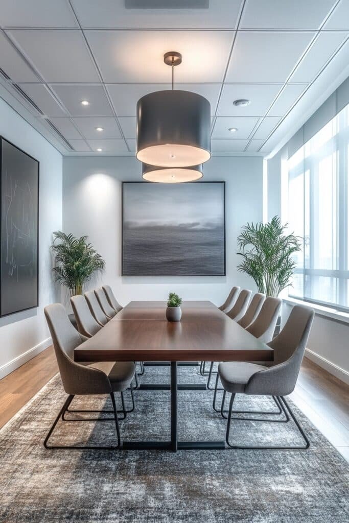 Compact Conference Room with Sleek Furniture