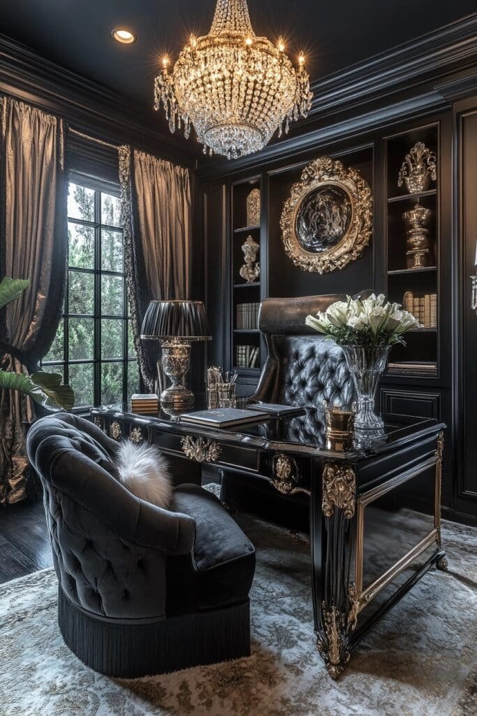 Glamorous Hollywood Regency Study