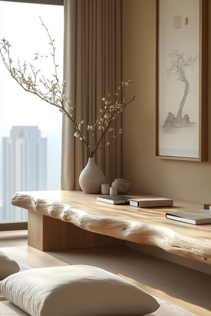 Minimalist Zen Study Area