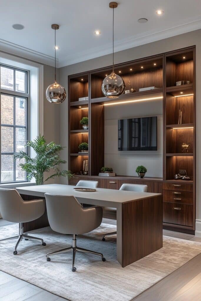 Sleek and Functional Small Office Meeting Space