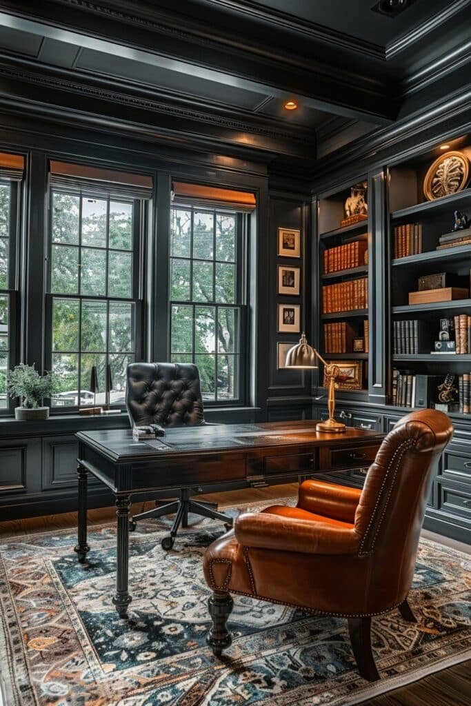 Sophisticated Dark Toned Study Rooms