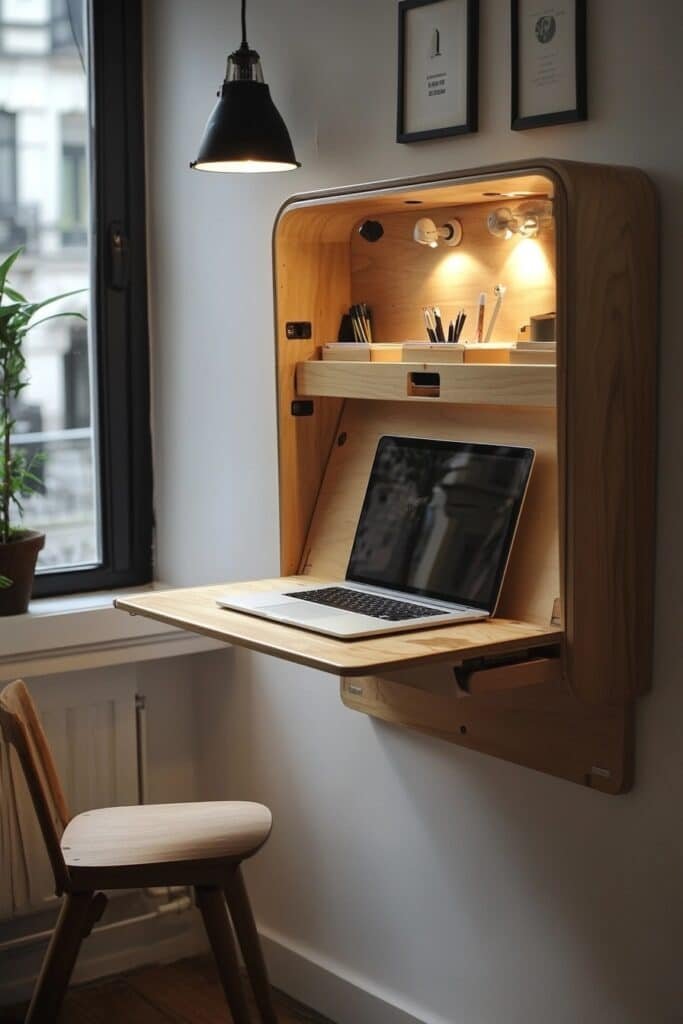 Space-Saving Wall-Mounted Desks