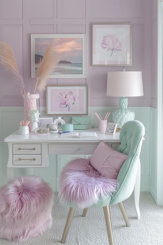 Subtle Pastel Desk Decor