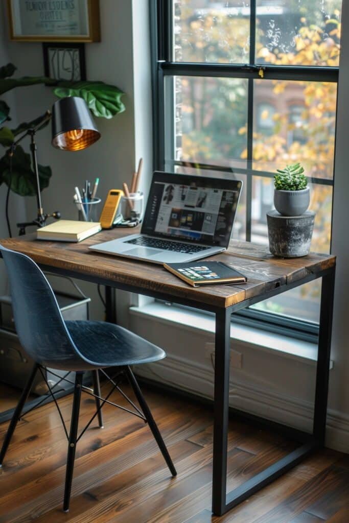Urban Style Dorm Room Desk by Window
