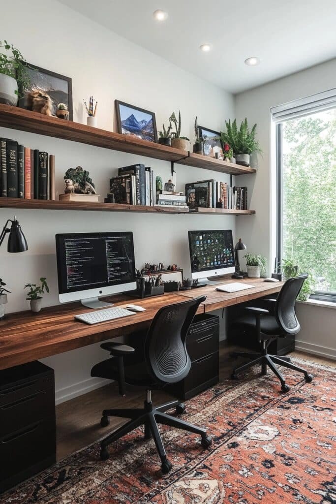 Utilitarian Shared Office with Simple Lines