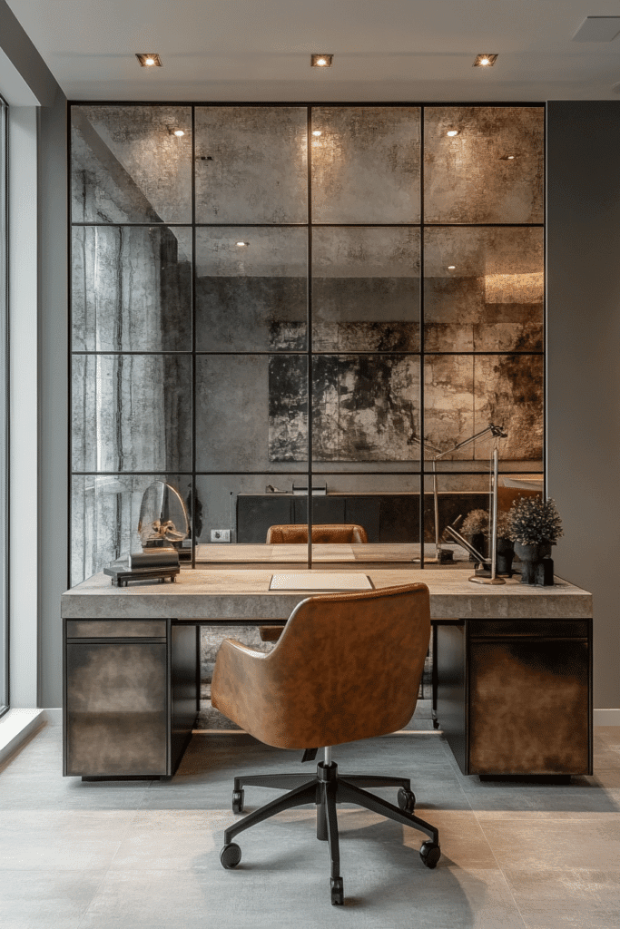 Mirrored Wall Office