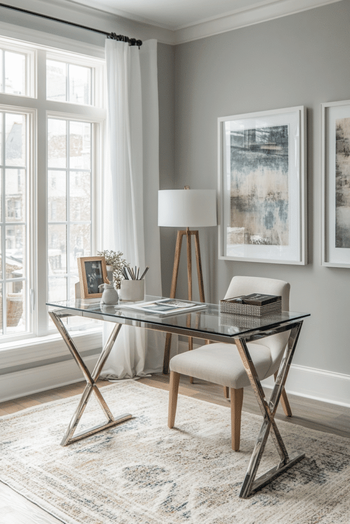 Sleek Glass Top Office