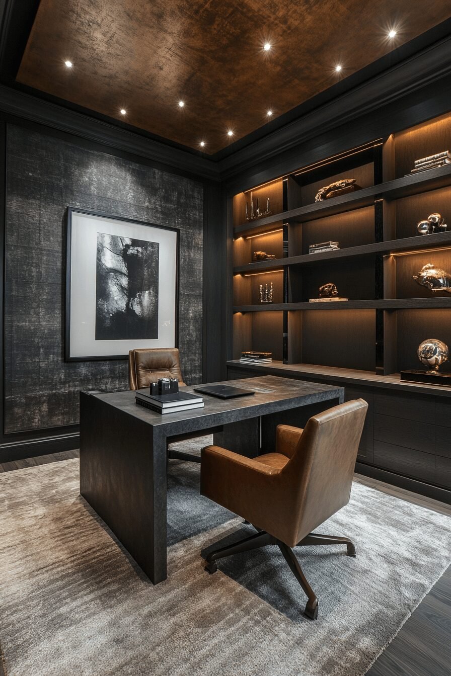 29 Masculine Home Office Vibes for a Sleek and Strong Workspace