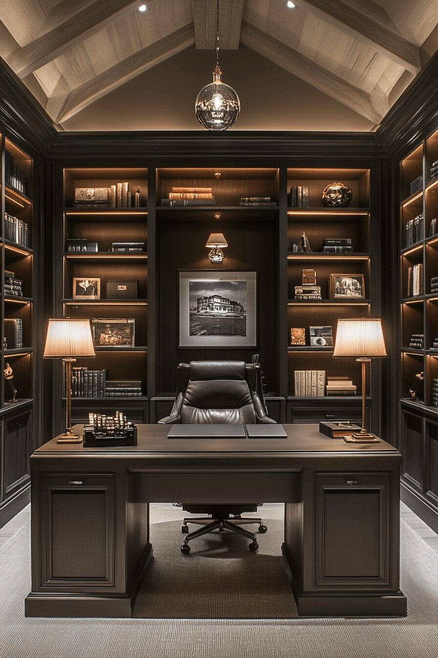 29 Masculine Home Office Vibes for a Sleek and Strong Workspace