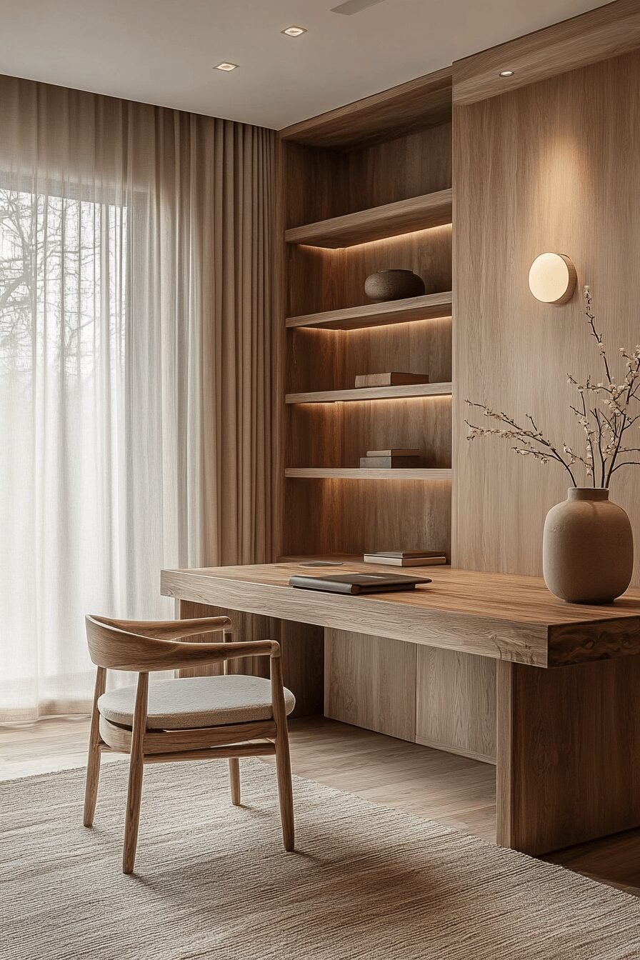 29 Japandi Home Office Ideas to Elevate Your Workday Serenity