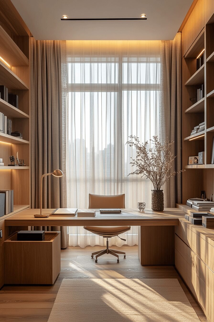 29 Japandi Home Office Ideas to Elevate Your Workday Serenity