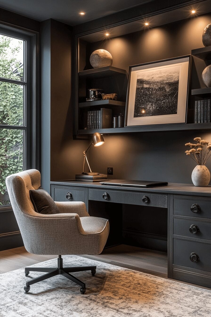29 Moody Home Office Makeovers That Turn Work into a Mood