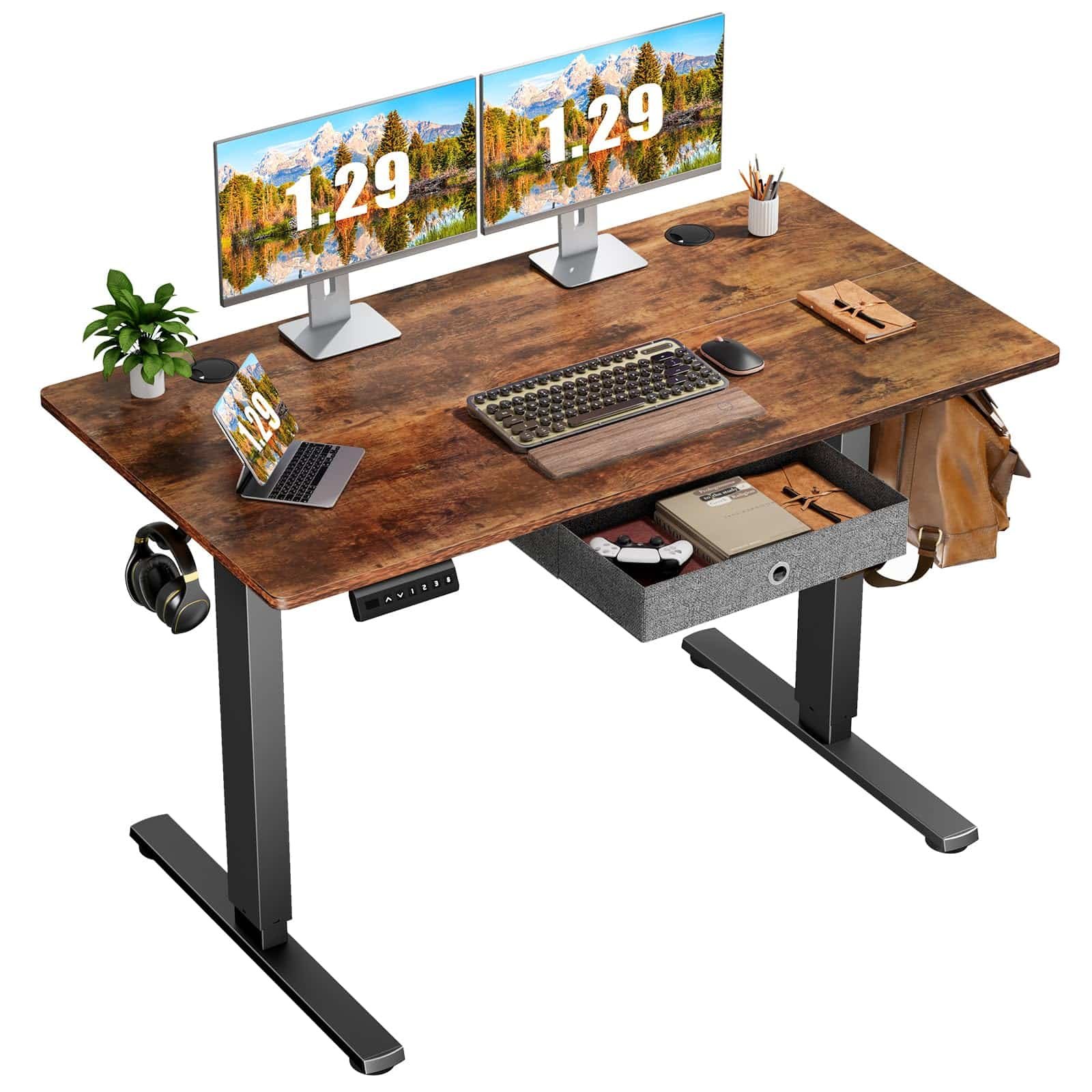 Electric Standing Desk with Drawer